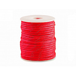 Polyester Cord Ø4 mm with Reflective Thread (roll 5 m) - red