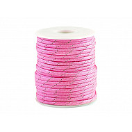 Polyester Cord Ø4 mm with Reflective Thread (roll 5 m) - pink