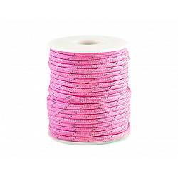 Polyester Cord Ø4 mm with Reflective Thread (roll 5 m) - pink