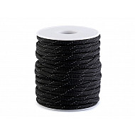 Polyester Cord Ø4 mm with Reflective Thread (roll 5 m) - black