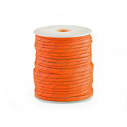 Polyester Cord Ø4 mm with Reflective Thread (roll 5 m) - orange reflective