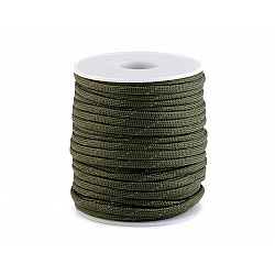 Polyester Cord Ø4 mm with Reflective Thread (roll 5 m) - green