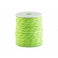 Polyester Cord Ø4 mm with Reflective Thread (roll 5 m) - Green Yellow