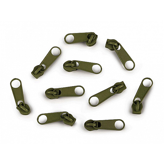 Slider for Nylon Zippers 3 mm for POL type, Olive Night