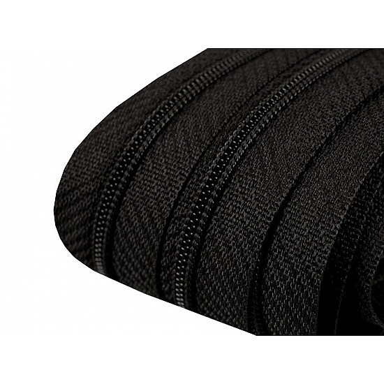 Continuous Nylon Zipper (coil) 3 mm, for sliders of POL type, Black