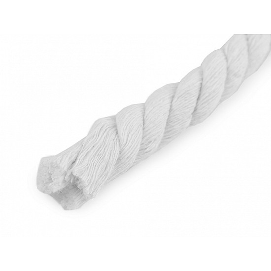 Twisted Cotton Cord / Rope Ø12 mm (roll 10 m) - white