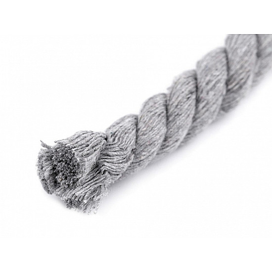 Twisted Cotton Cord / Rope Ø12 mm (roll 10 m) - lightgrey