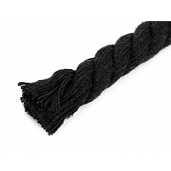 Twisted Cotton Cord / Rope Ø12 mm (roll 10 m) - black