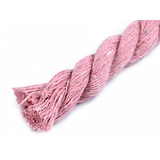 Twisted Cotton Cord / Rope Ø12 mm (roll 10 m) - light pink