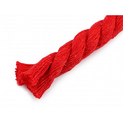 Twisted Cotton Cord / Rope Ø12 mm (roll 22.5 m) - red