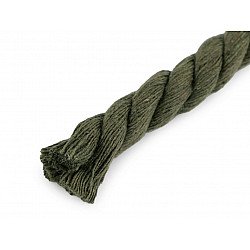 Twisted Cotton Cord / Rope Ø12 mm (roll 22.5 m) - dark green - khaki