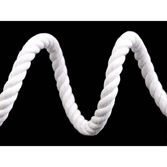 Cotton Twisted Cord / Rope Ø10 mm firm (sold by the meter) - white