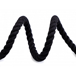 Cotton Twisted Cord / Rope Ø10 mm firm (sold by the meter) - black