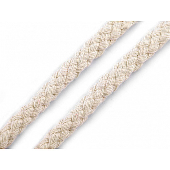 Drawstring Cord Ø10-12 mm braided (card 10 m) - ecru light