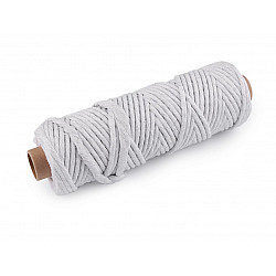 Cotton Cord Macrame Ø5 mm (roll 50 m) - very light gray