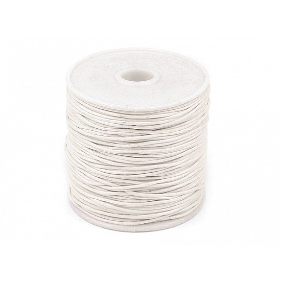 Cotton Waxed Cord Ø 1mm - White