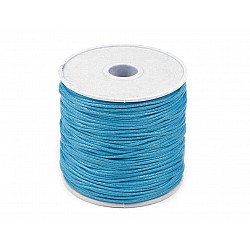 Cotton Waxed Cord Ø 1mm (roll ~ 20-30 m) - blue