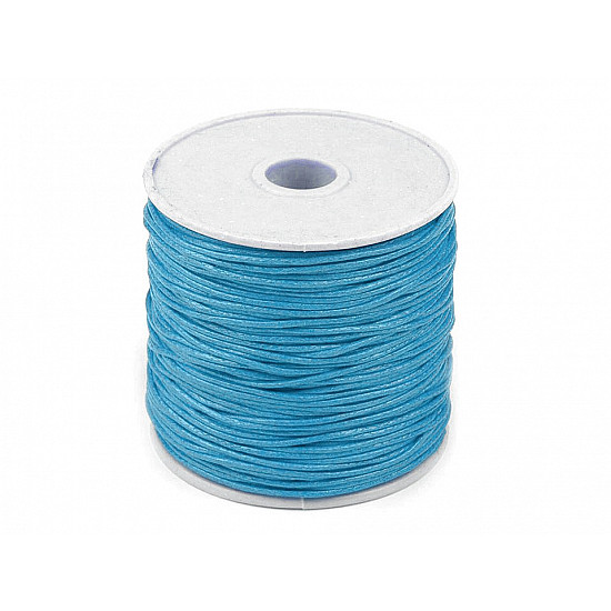 Cotton Waxed Cord Ø 1mm (roll ~ 20-30 m) - blue