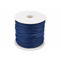 Cotton Waxed Cord Ø 1mm (roll ~ 20-30 m) - blue