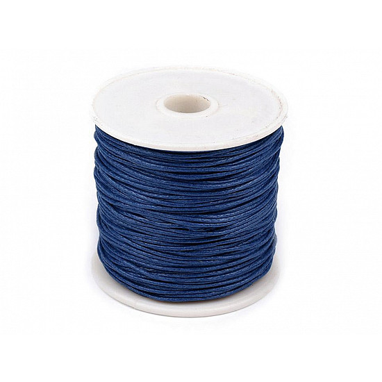 Cotton Waxed Cord Ø 1mm (roll ~ 20-30 m) - blue