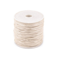 Cotton Waxed Cord Ø 1mm (roll ~ 20-30 m) - white beige