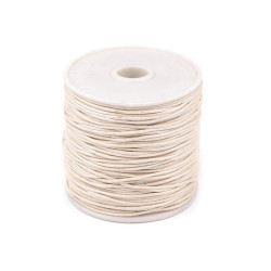 Cotton Waxed Cord Ø 1mm (roll ~ 20-30 m) - white beige