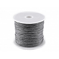 Cotton Waxed Cord Ø 1mm (roll ~ 20-30 m) - grey