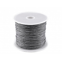 Cotton Waxed Cord Ø 1mm (roll ~ 20-30 m) - grey