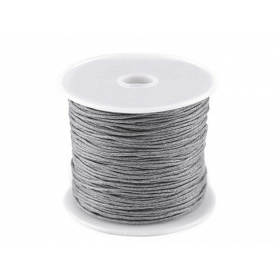 Cotton Waxed Cord Ø 1mm (roll ~ 20-30 m) - dove grey