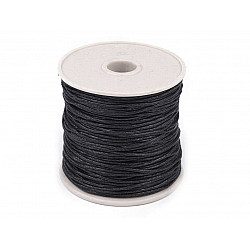 Cotton Waxed Cord Ø 1mm - Black