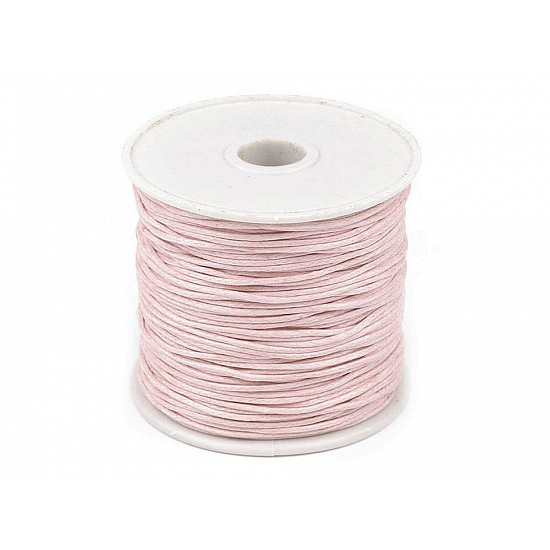 Cotton Waxed Cord Ø 1mm (roll ~ 20-30 m) - pale pink