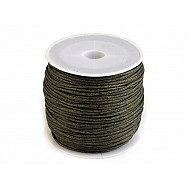 Cotton Waxed Cord Ø 1mm (roll ~ 20-30 m) - green - khaki