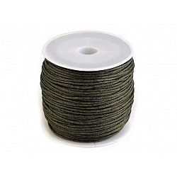 Cotton Waxed Cord Ø 1mm (roll ~ 20-30 m) - green - khaki