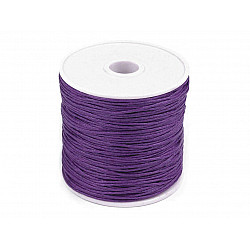 Cotton Waxed Cord Ø 1mm (roll ~ 20-30 m) - blackviolet lig.