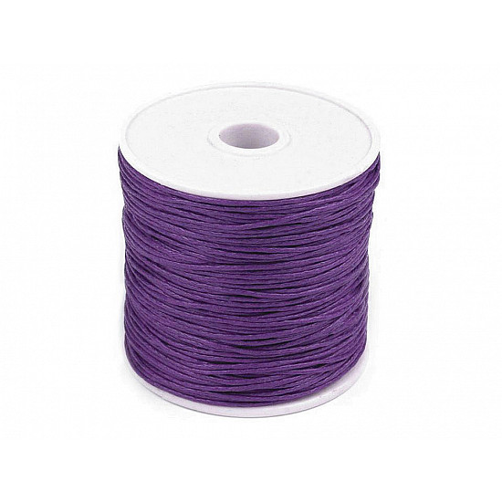 Cotton Waxed Cord Ø 1mm (roll ~ 20-30 m) - blackviolet lig.