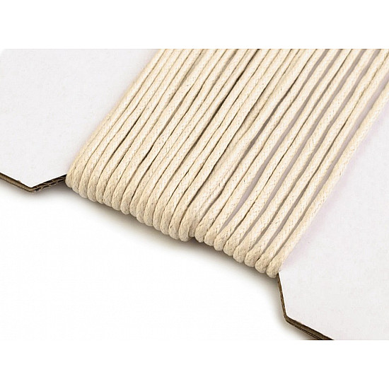 Cotton Waxed Cord Ø2 mm (card 10 m) - ecru