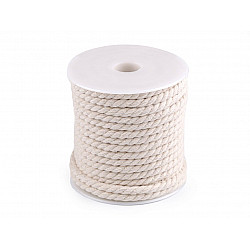 Twisted Cotton Cord / Rope Ø5 mm (roll 15 m) - ecru light