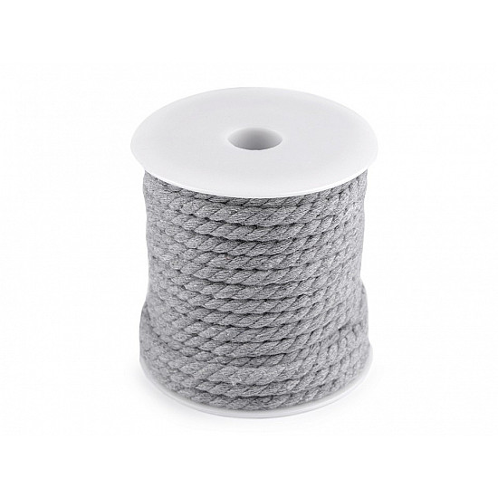 Twisted Cotton Cord / Rope Ø5 mm (roll 15 m) - lightgrey