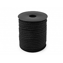 Twisted Cotton Cord / Rope Ø5 mm (roll 20 m) - black