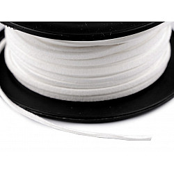 Flat Imitation Leather Cord width 3 mm - White