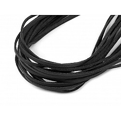 Imitation Leather Flat String width 2.5 mm (package 10 pc. x 1 m) - black