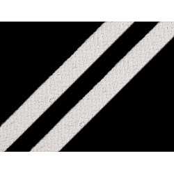 Cotton Cord flat width 10 mm (card 10 m) - white