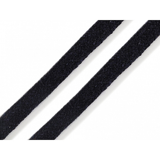 Cotton Cord flat width 10 mm (card 10 m) - blue dark