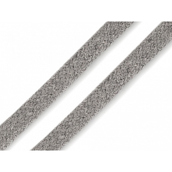 Cotton Cord flat width 10 mm (card 10 m) - very light grey