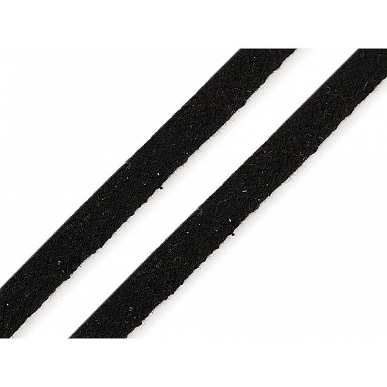 Cotton Cord flat width 10 mm (card 10 m) - black