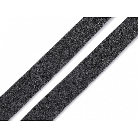 Clothing Cord Flat width 11-15 mm (card 10 m) - dark grey