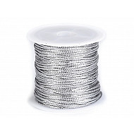 Flat String with Lurex width 1.1 mm (roll 30 m) - silver