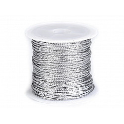 Flat String with Lurex width 1.1 mm (roll 30 m) - silver