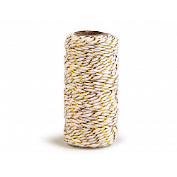 Twisted Twine / String with Lurex Ø1.5 mm - white - gold