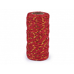 Twisted Twine / String with Lurex Ø1.5 mm - red - gold